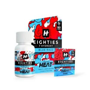 straight heat eighties 7 hydroxy chewable tablets blue razz 80mg per tablet set 76992