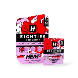 straight heat eighties 7 hydroxy chewable tablets cotton candy grape 80mg per tablet