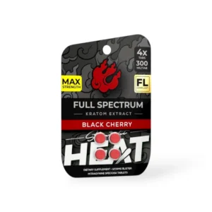 straight heat full spectrum kratom extract black cherry chewable tablets 300mg