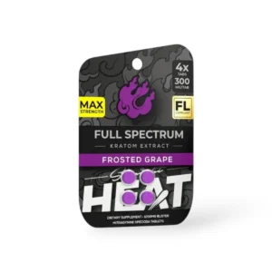 straight heat full spectrum kratom extract frosted grape chewable tablets 300mg