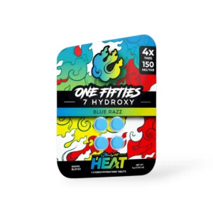 straight heat one fifties 7 hydroxy chewable tablets blue razz 150mg