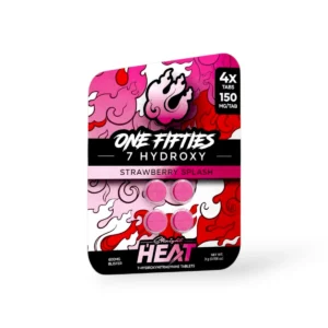 straight heat one fifties 7 hydroxy chewable tablets strawberry splash 150mg
