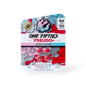 straight heat one fifties pseudo chewable tablets berry blast 150mg