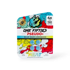 straight heat one fifties pseudo chewable tablets blue razz lemonade 150mg